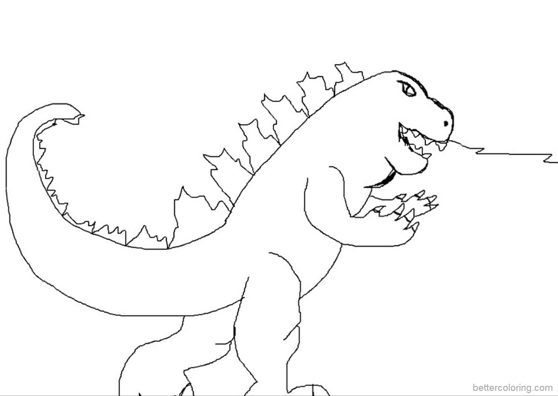 Godzilla Cartoon Coloring Pages