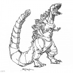 Godzilla Coloring Pages Sketch by kwmt