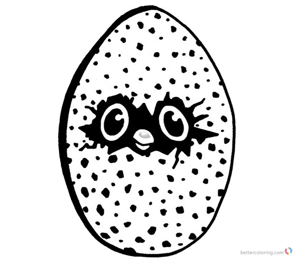 Hatchimals CollEggtibles Coloring Pages with Eyes printable for free