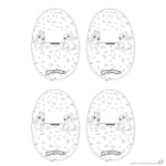 Hatchimals Coloring Pages Four Name Cards