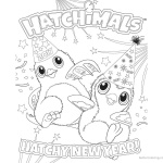 Hatchimals Coloring Pages Happy New Year