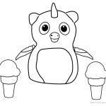 Hatchimals Coloring Pages Penguala with Icecream