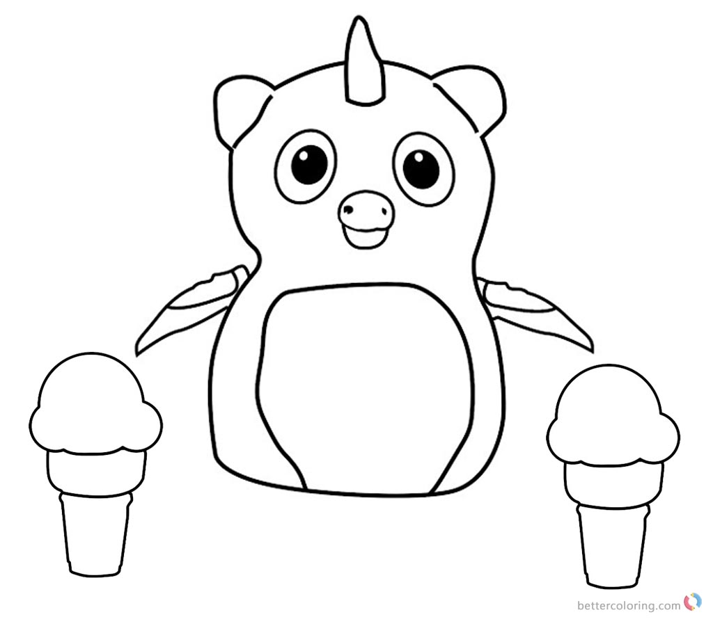 Hatchimals Coloring Pages Penguala with Icecream printable for free