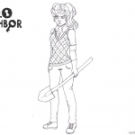 Hello Neighbor Coloring Pages Female Character