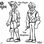 Hello Neighbor Coloring Pages Player and Neighbor