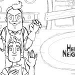 Hello Neighbor Coloring Pages Sketch by silvercloud36