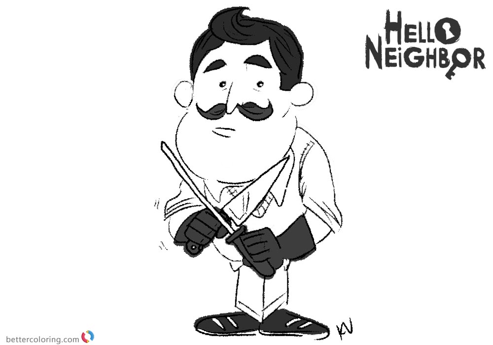 Hello Neighbor Coloring Pages Spooks Copy - Free Printable Coloring Pages