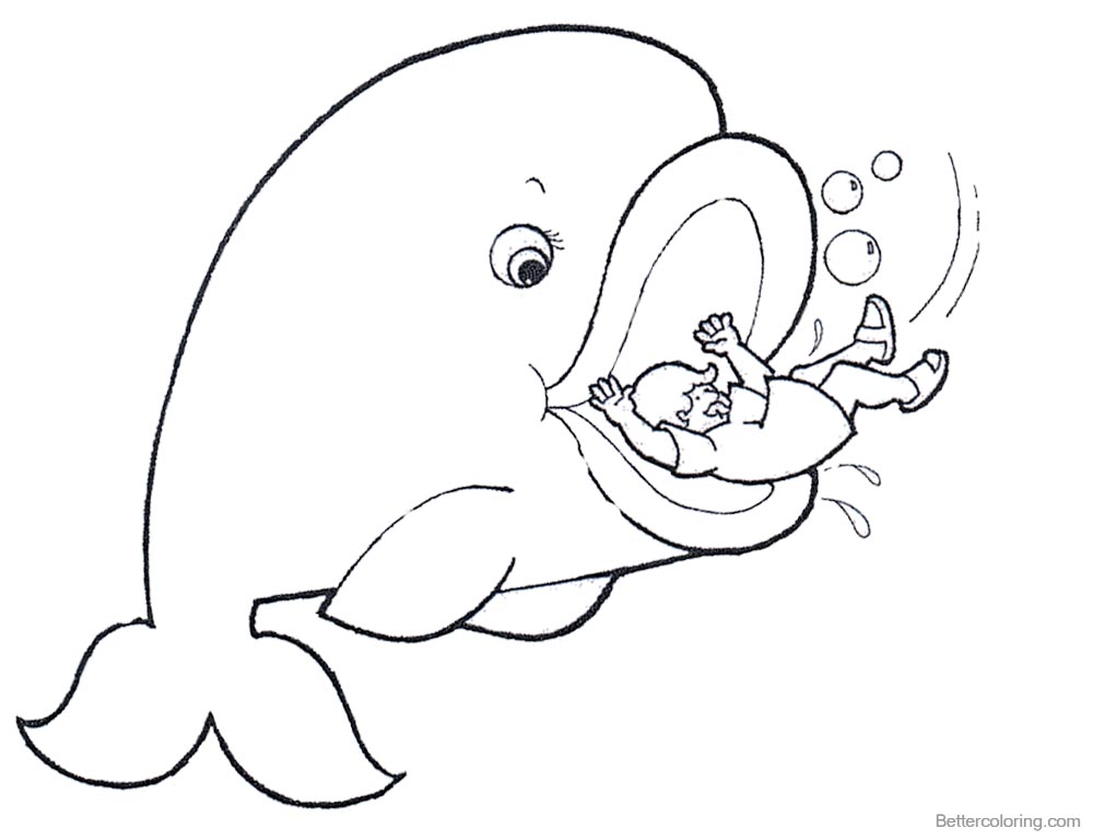 Jonah And The Whale Coloring Pages Cartoon Drawing - Free ...
