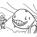 Jonah And The Whale Coloring Pages Cartoon Line Art