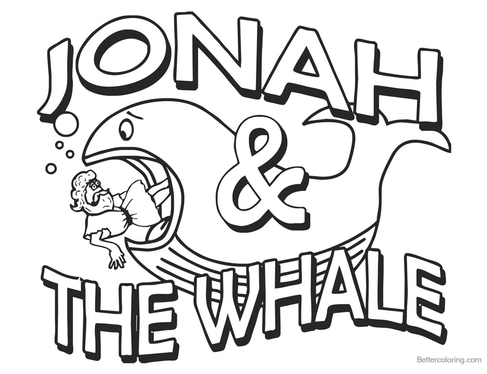 Jonah And The Whale Coloring Pages Clipart printable for free