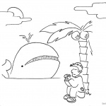 Jonah And The Whale Coloring Pages Jonah Sit under Tree