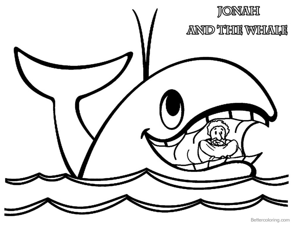 Jonah And The Whale Coloring Pages Jonah in Whale’s Mouth - Free
