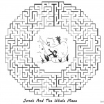 Jonah And The Whale Coloring Pages Round Maze