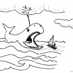 Jonah And The Whale Coloring Pages Whale Open his Mouth