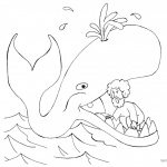 Jonah Swallowed by The Whale Coloring Pages Clipart