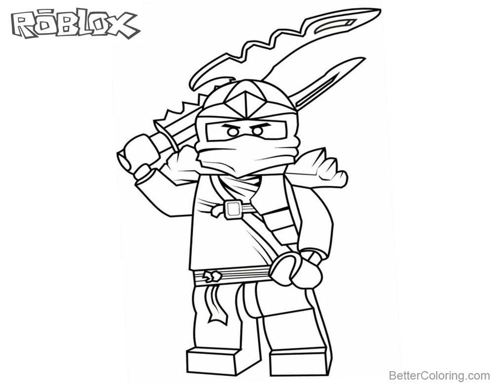 Lego Ninjago Jay Coloring Pages of Roblox printable for free