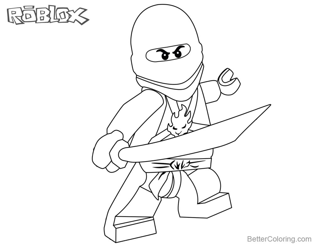 Lego Ninjago Of Roblox Coloring Pages Free Printable - 