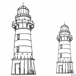 Lighthouse Coloring Pages Black and White Clipart