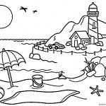 Lighthouse Coloring Pages Lighthouse by the Beach