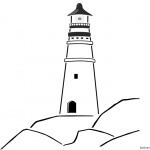 Lighthouse Coloring Pages Lighthouse on the Rocks