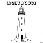 Lighthouse Coloring Pages Lineart Black and White