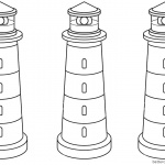 Lighthouse Coloring Pages Three Lighthouses