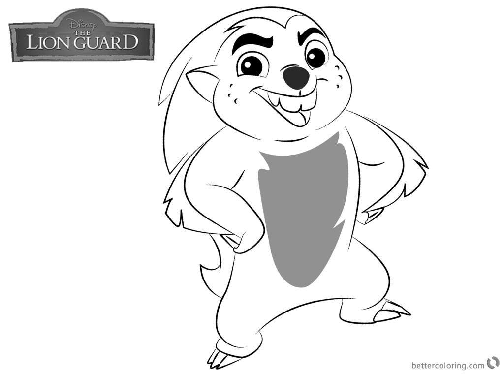 Lion Guard Coloring Pages Bunga - Free Printable Coloring Pages