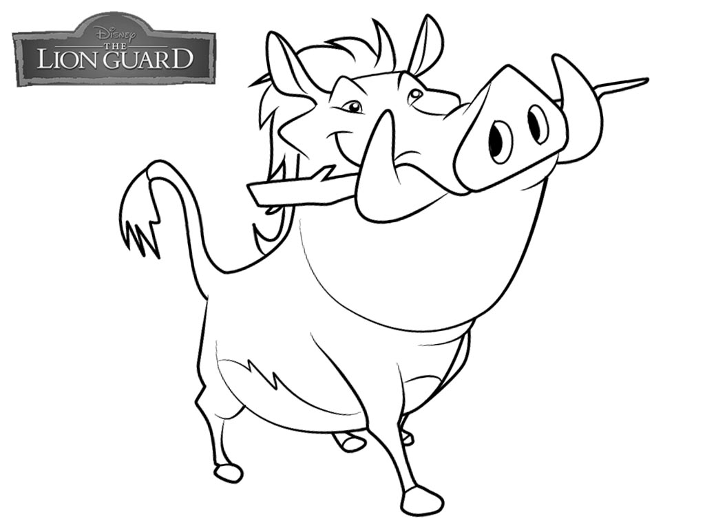 Lion Guard coloring pages Pumbaa free and printable