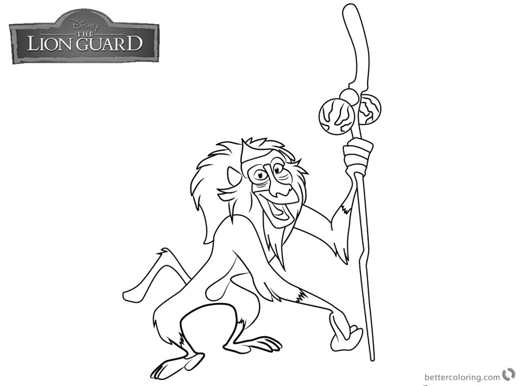 Lion Guard coloring pages Rafiki free and printable