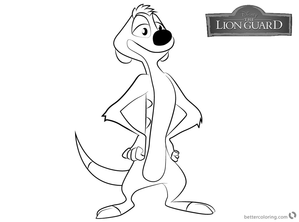 Lion Guard coloring pages Timon free and printable