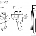 Minecraft Characters Coloring Pages Roblox Line Art Pictures