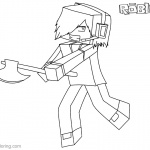 Minecraft Coloring Pages Line Sketch of Roblox