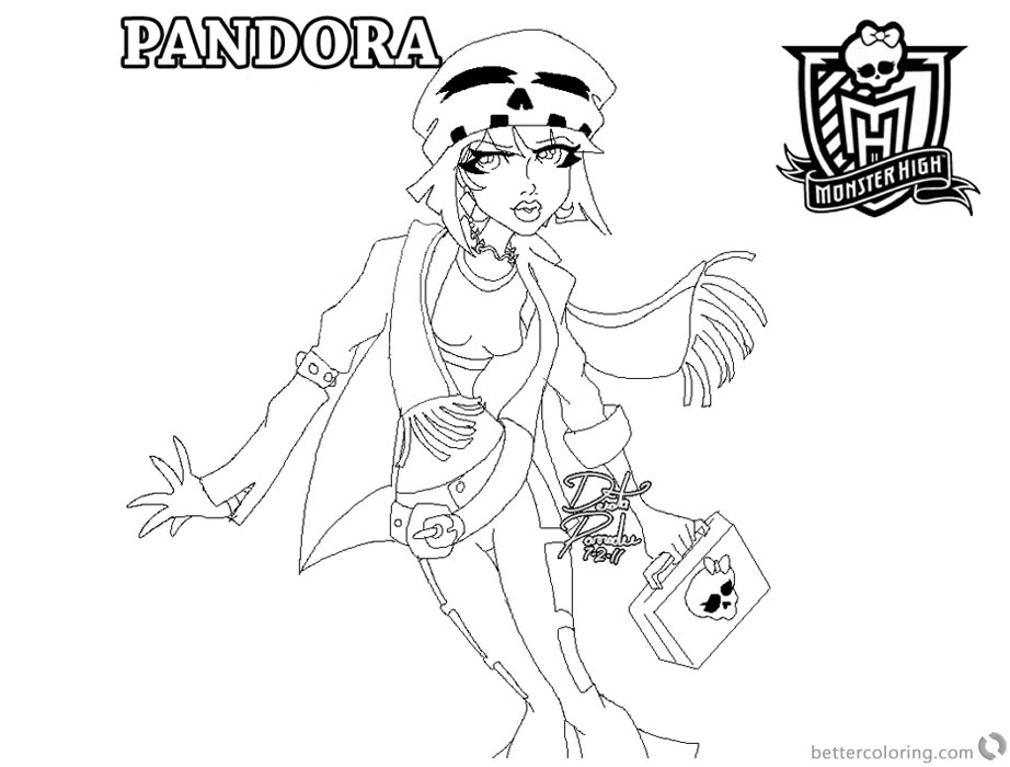 Monster High Coloring Pages Pandora printable for free