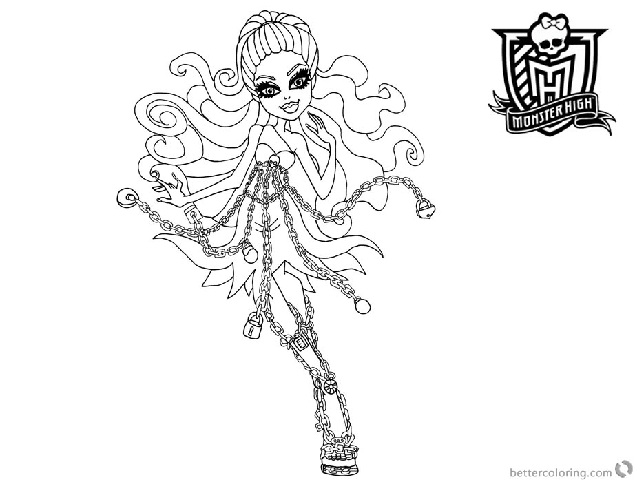 Monster High Coloring Pages Spectra Haunted printable for free