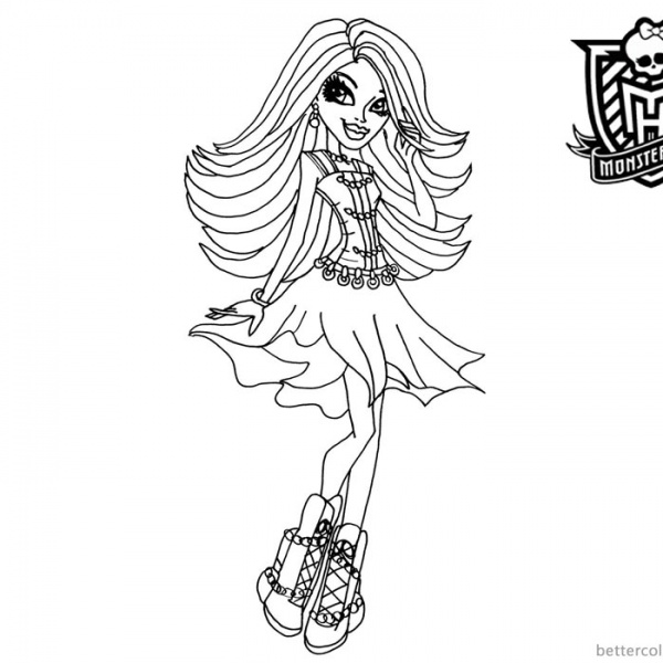 Toralei Stripe from Monster High Coloring Pages Line Drawing Clipart