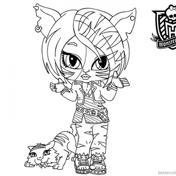 Toralei Stripe from Monster High Coloring Pages Line Drawing Clipart ...