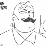 Mr. Peterson from Hello Neighbor Coloring Pages