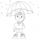 Noddy in Raindrops Coloring Pages