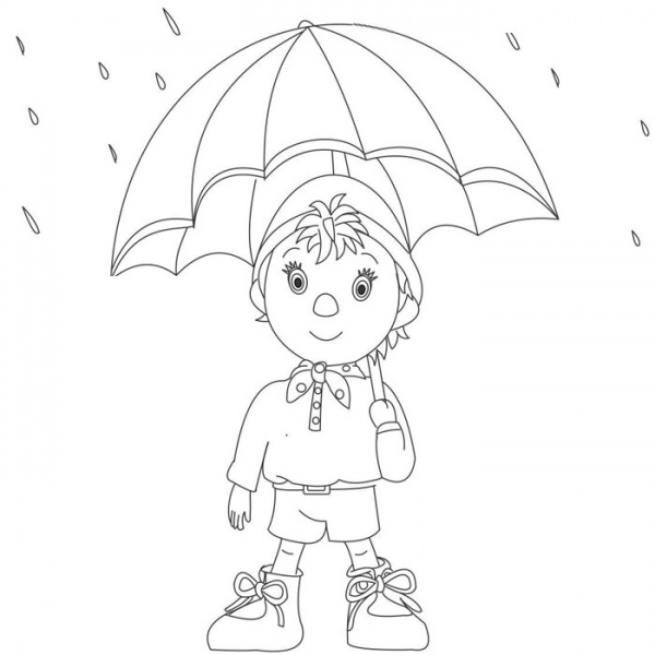 Raindrop Coloring Pages Umbrella Template for Preschool - Free ...