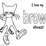 Pete the Cat Coloring Pages Color Brown Shoes