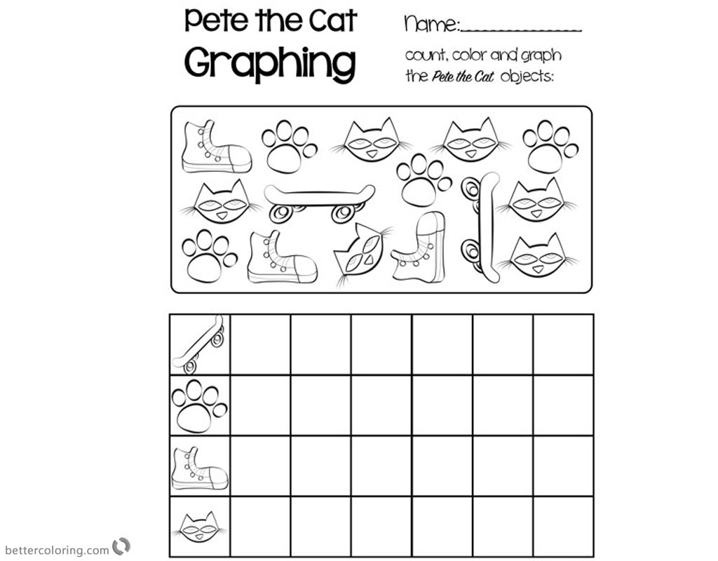 Pete the Cat Coloring Pages Count and Color printable for free