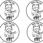 Pete the Cat Coloring Pages Four Stickers