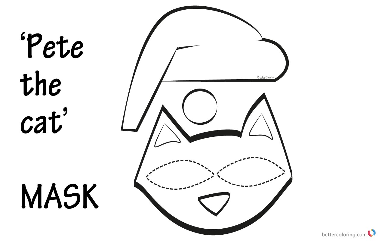 Pete the Cat Coloring Pages Mask Template - Free Printable Coloring Pages