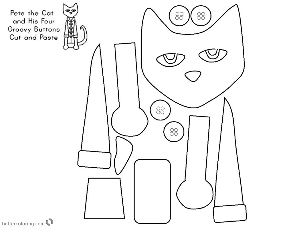 Pete the Cat Coloring Pages Paper Craft Activity