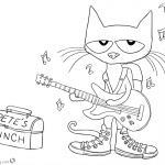 Pete the Cat Coloring Pages Play Guitar for Lunch