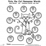 Pete the Cat Coloring Pages Real and Nonsense Words