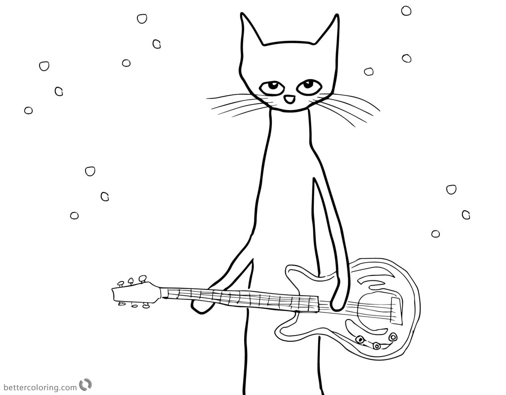 Pete the Cat Coloring Pages Rocking Star - Free Printable Coloring Pages