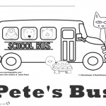 Pete the Cat Coloring Pages School Bus