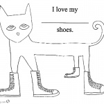 Pete the Cat Coloring Pages Simle Line Drawing