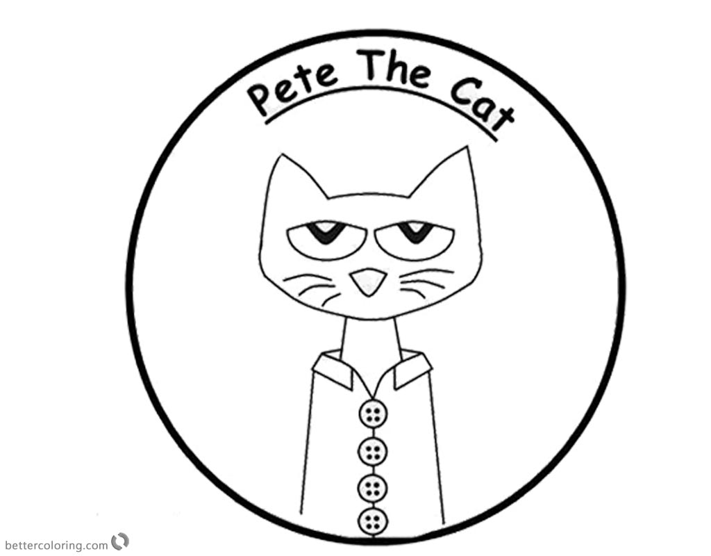 Pete the Cat Coloring Pages Sticker printable for free